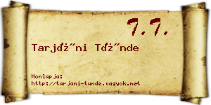 Tarjáni Tünde névjegykártya