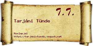 Tarjáni Tünde névjegykártya